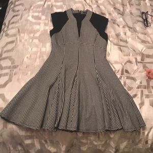 French connection black and white mini dress